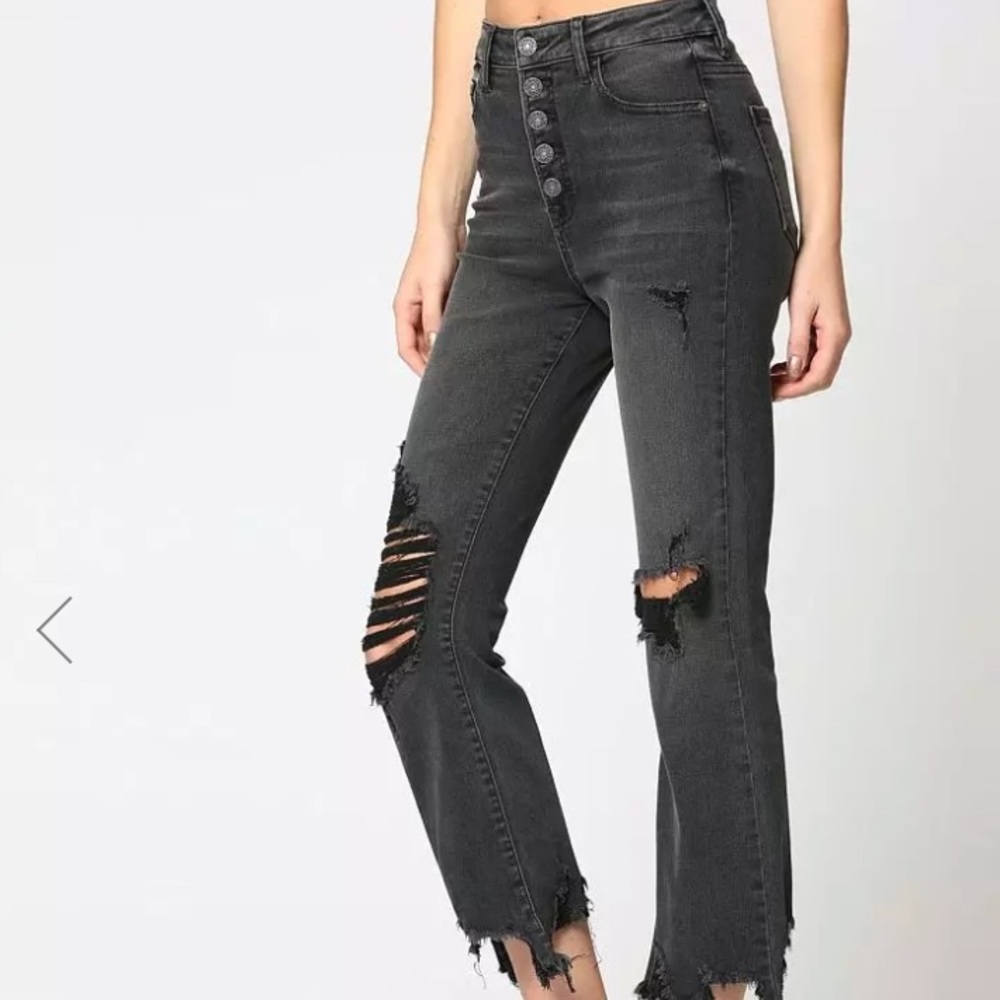 Hidden Black Ripped Denim - Picture 2 of 6